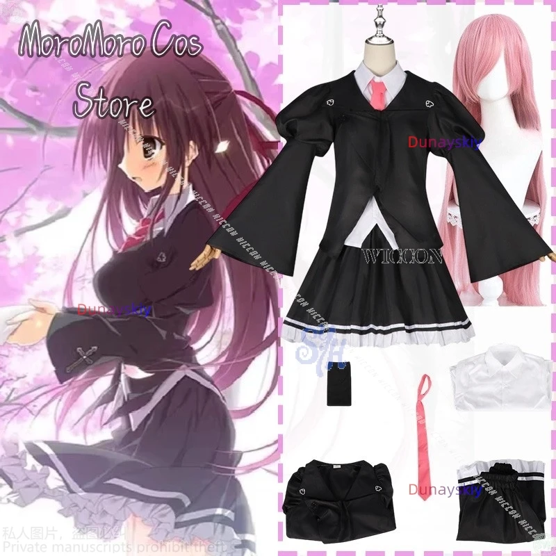 

Аниме Galgame Sakura No Uta Косплей Misakura Rinコス Rosen JK Школьная форма Kawaii Black Mini Dress Sweet Goth Lolita Halloween