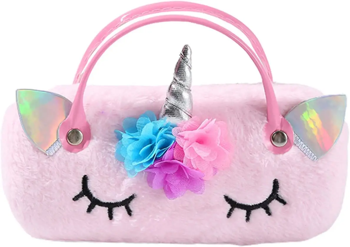 Hard Eyeglass Case, Makeup Storage Bag, Portable Sunglasses Pouch with Handle