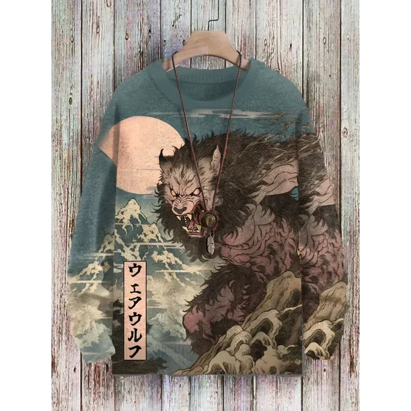 

3D animal graphic long sleeve sweatshirt printed t-shirt tops men sweatshirts men Men's large size pullovers men streetwear