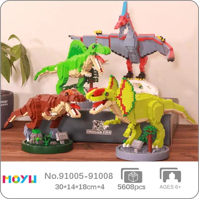 Moyu Jurassic Tyrannosaurus Rex Pterosaur Spinosaurus Dilophosaurus Dinosaur DIY Mini Diamond Blocks Bricks Building Toy No Box