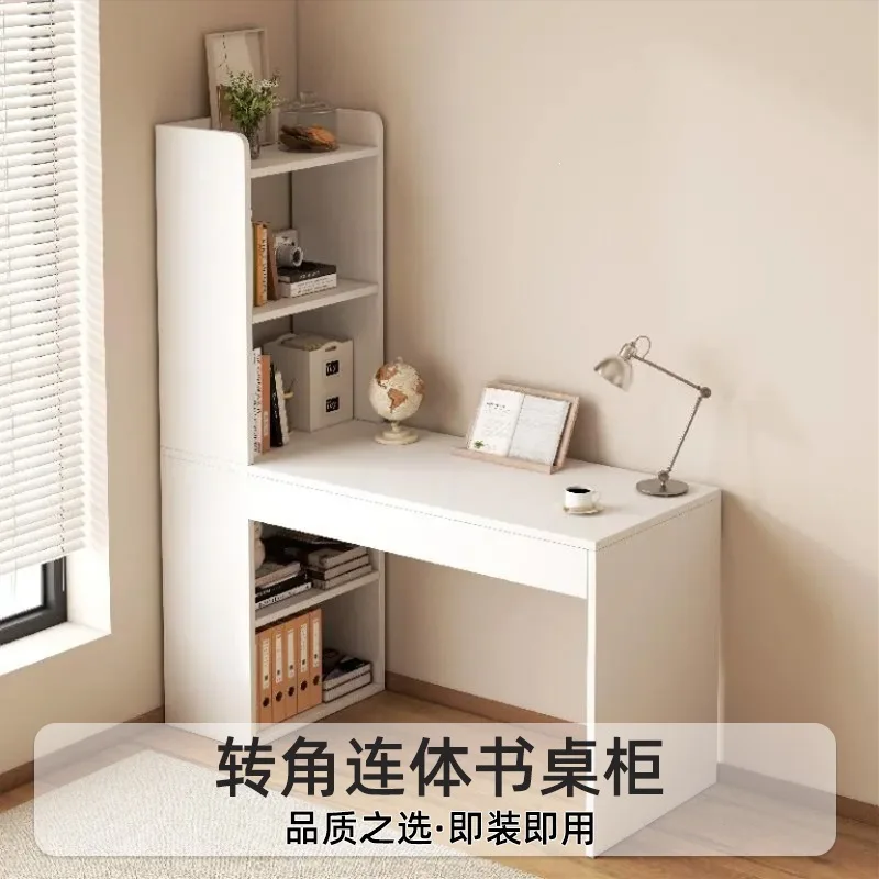 HT  Bookshelf bookcase integrated table, home student learning writing desk computer office six-story open storage rack