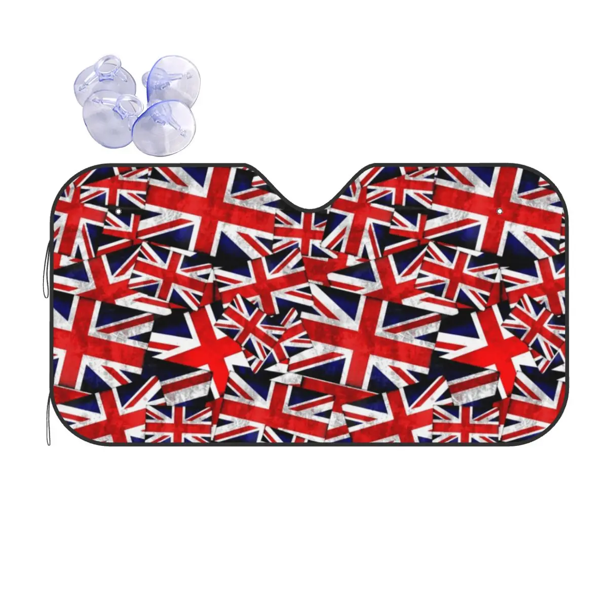 UK Flag Sunshade Windscreen British Sherpa Collage Car Front Windshield 70x130cm Car Window Windscreen Cover Heat Reflector