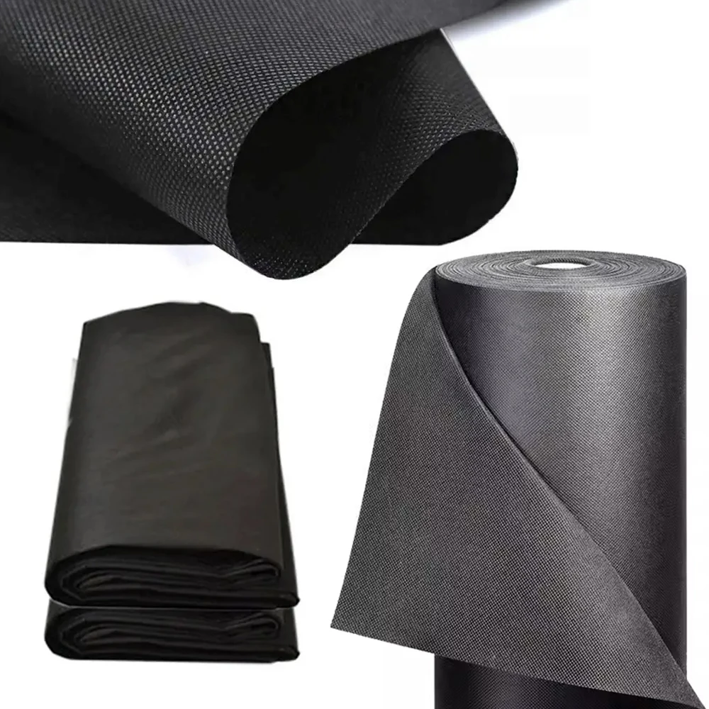 Biodegradable Black Weed Barrier Fabric Garden Nonwoven Ground Mats Plants Protect Covering for Agriculture Lawn Ruderal Control