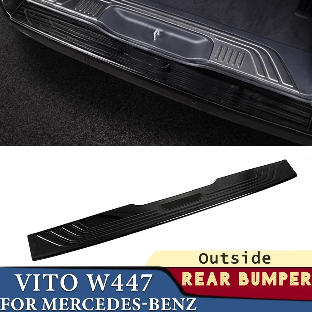 Trunk Bumper for Mercedes-Benz Vito W447 2014 2015 2016 2017 2018 2019 Car Accessories Rear Fender Protector Cover Sticker Decor