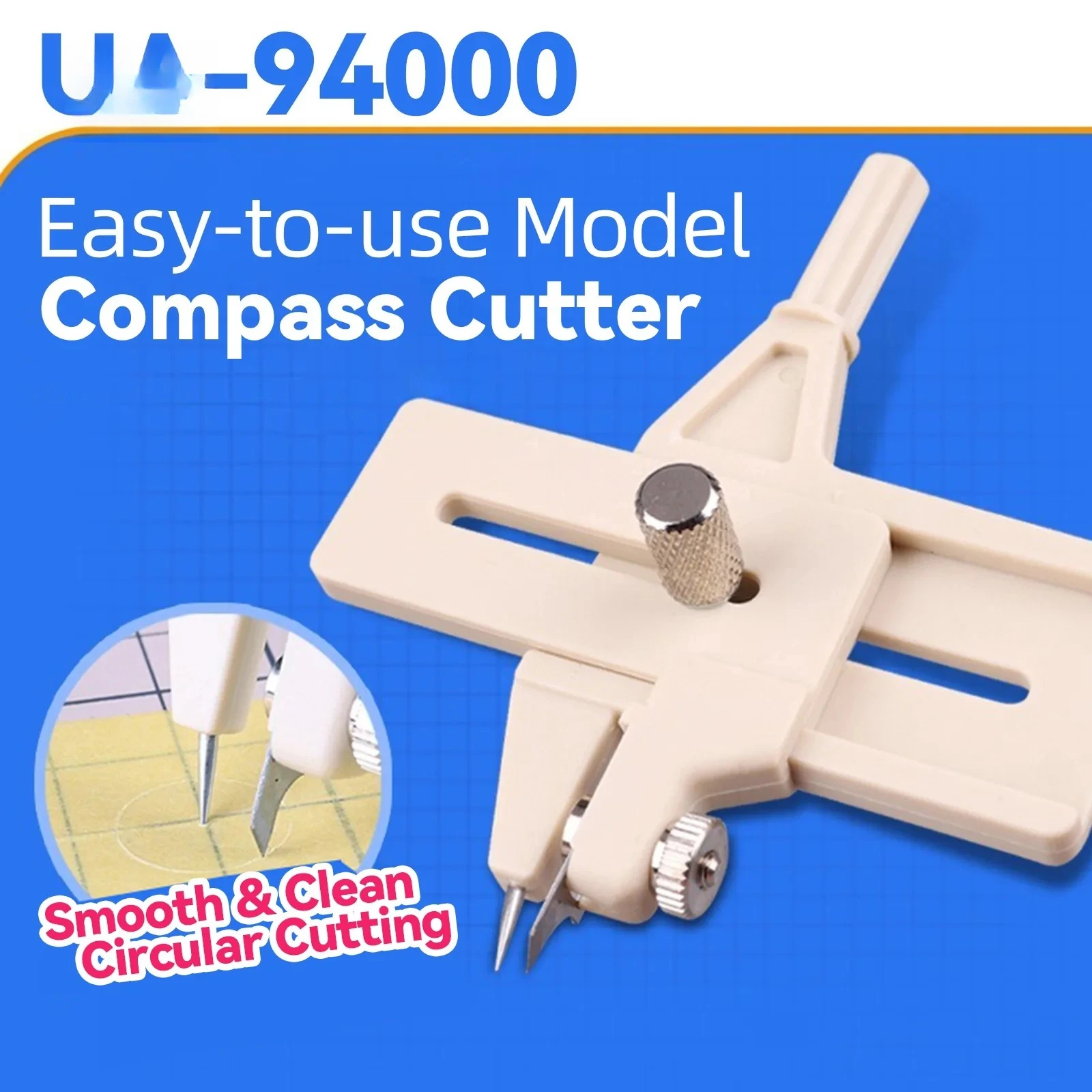 USTAR UA-94000 Adjustable Radius Circular Cutting Knife 6 Blades 2-50mm For Scale Model Modify Hobby DIY Craft Tool
