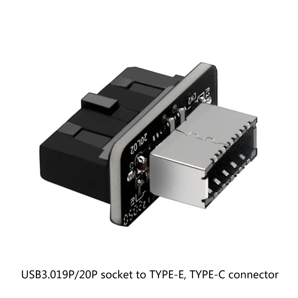 High-Quality USB Front Panel Adapter Type-E Female to USB 19 PIN Male Adapter Internal Vertical Header Splitter
