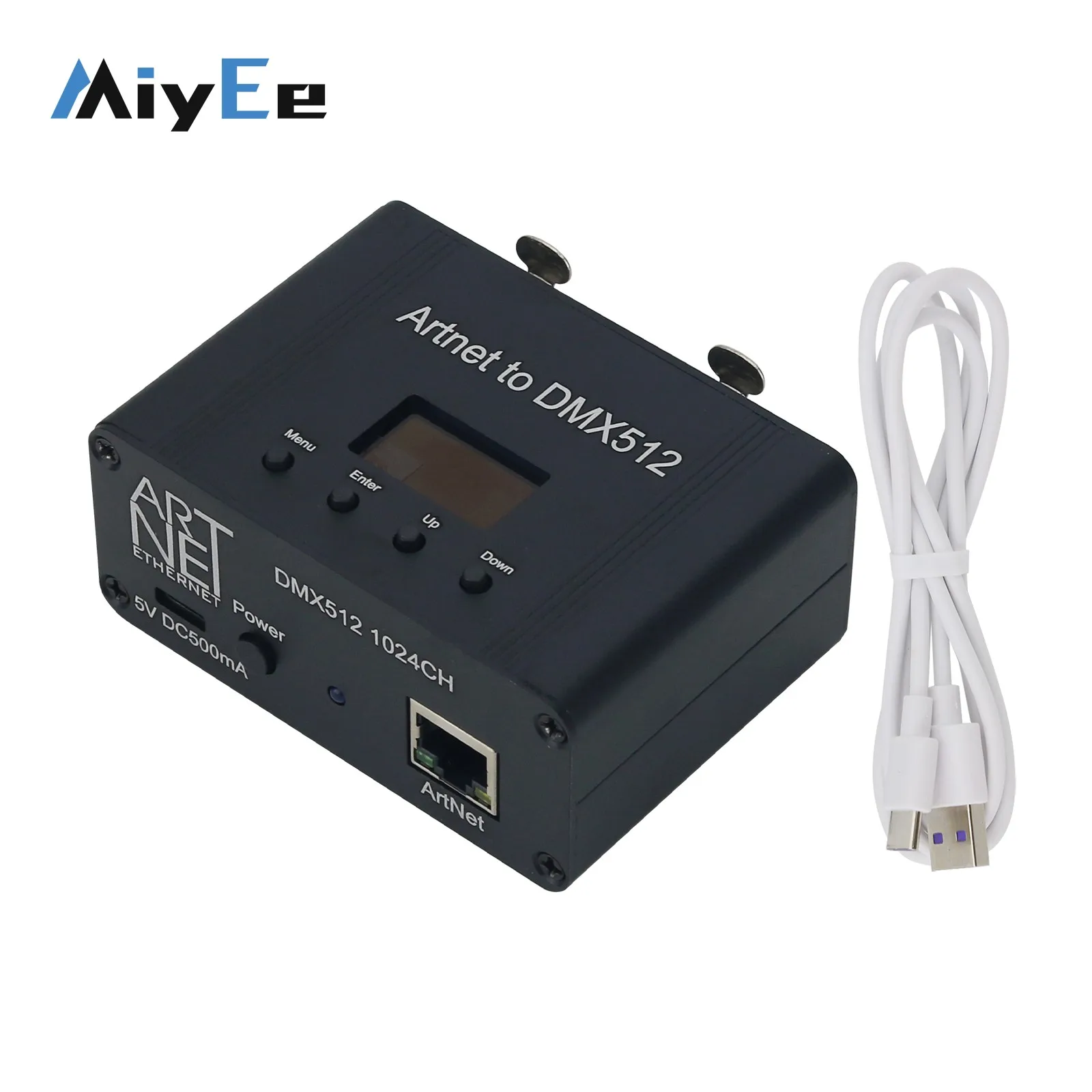 

ARTNET to DMX512 Controller 2-Port Mini Ethernet to DMX Adapter 1024-Channel 5V DC500mA Ethernet Converter
