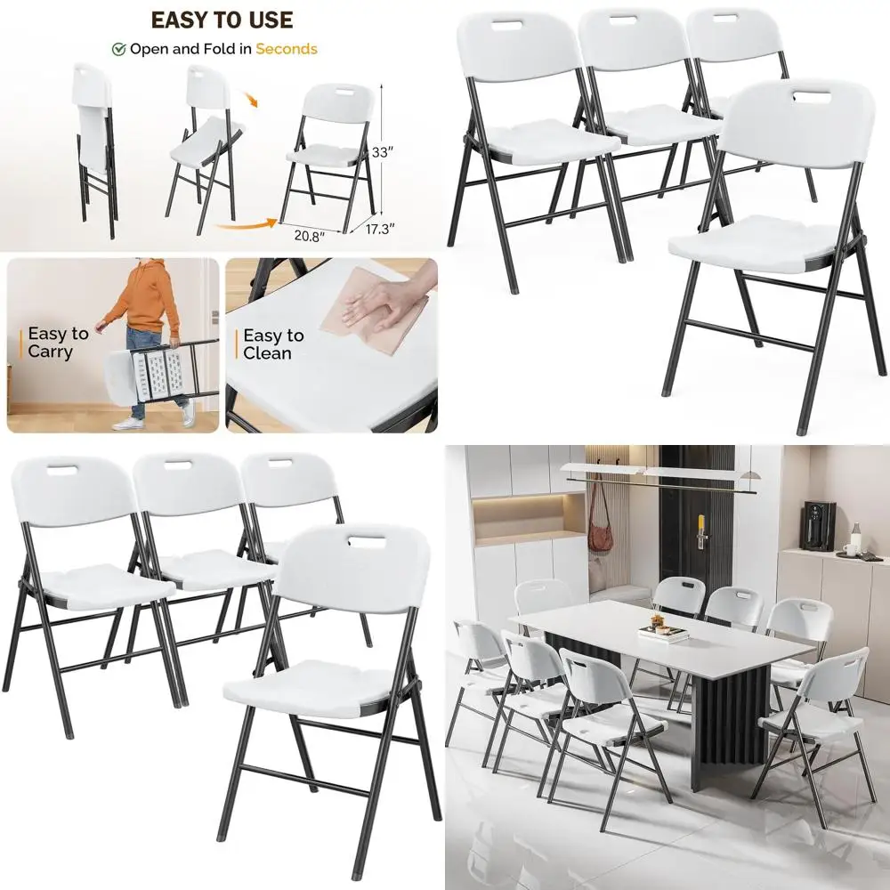 

Портативные складные стулья из ПЭВП — легкие, устойчивые к атмосферным воздействиям, подходят для использования в помещении и на открытом воздухе, кемпинга, патио, сада, поддерживает 350 фунтов