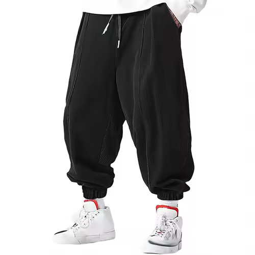 Fall Men's Casual Loose Drawstring Pants - Fashion High-End Hip-Hop Style Premium Corduroy - Trendy Cuffed Pants - Image 2