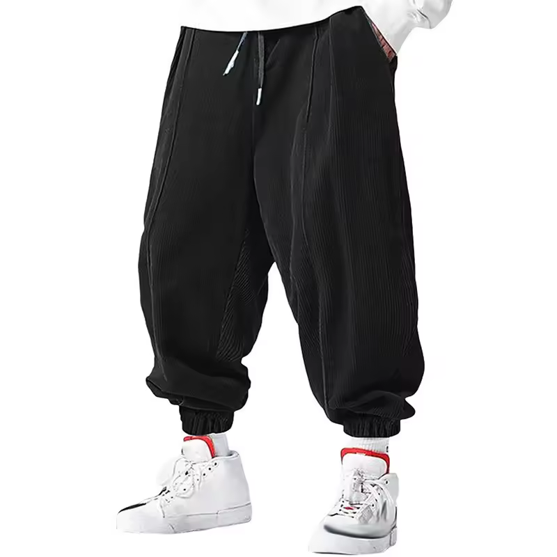 Fall Men's Casual Loose Drawstring Pants - Fashion High-End Hip-Hop Style Premium Corduroy - Trendy Cuffed Pants - Image 2