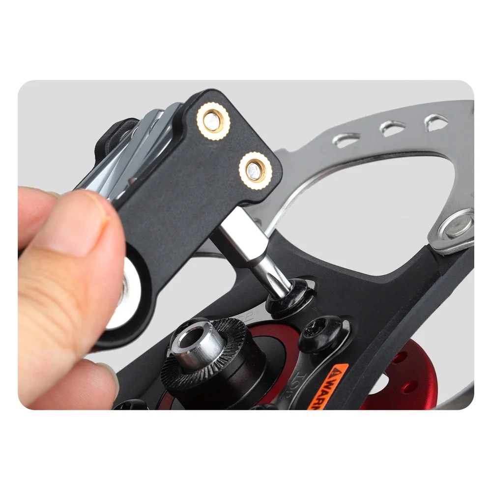 

Mini Bike Repair Tool 9 in 1 Multi Function Hex Wrench with Inflator Nozzle for Presta and Standard Valve Compatibility