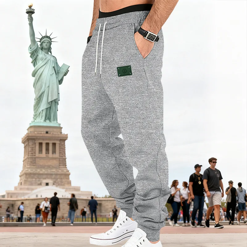 

Американские новые осенние и зимние бархатные мужские свободные тяжелые модные универсальные повседневные спортивные брюки