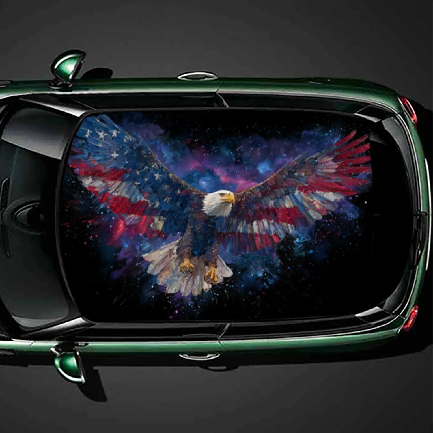 

Patriotic American Cosmic Eagle Car Roof Sticker PVC Self Waterproof stick , Striking Auto Exterior Accessories Decoration Prot