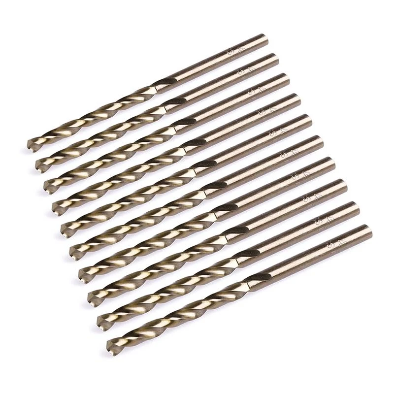 

652F HSS High Speed Steel Mini Drill Bits for Drilling Holes in Alloy Steel,Nonferrous Metal, cast Iron and Hard Plastics 10x