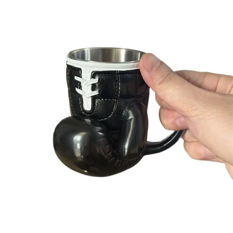 ABBP-1Pcs Fun Boxing Glove Mug Stainless Steel Coffee Cup Resin Craft Tabletop Ornament Water Cup 200Ml