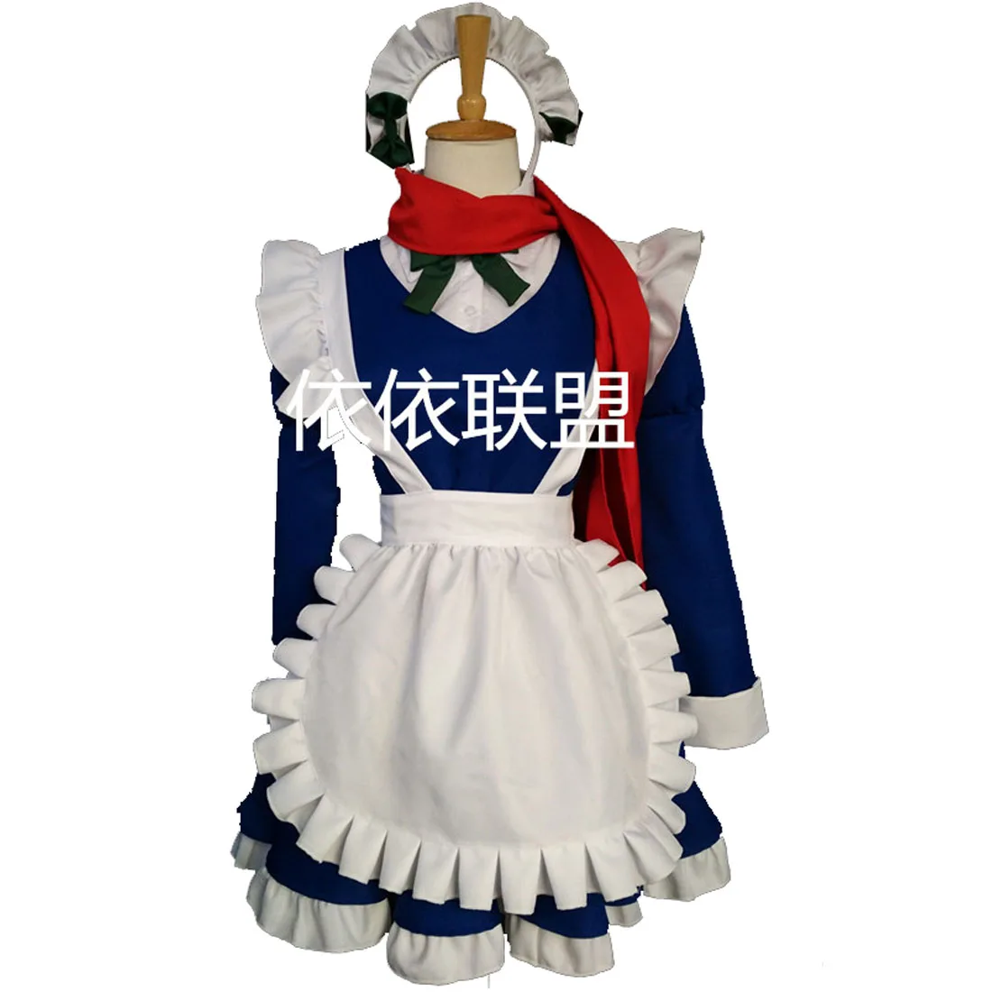 

2022 Touhou Project Embodiment of Scarlet Devil Izayoi Sakuya Maid Lolita cosplay Costumes with scarf and hair accessory