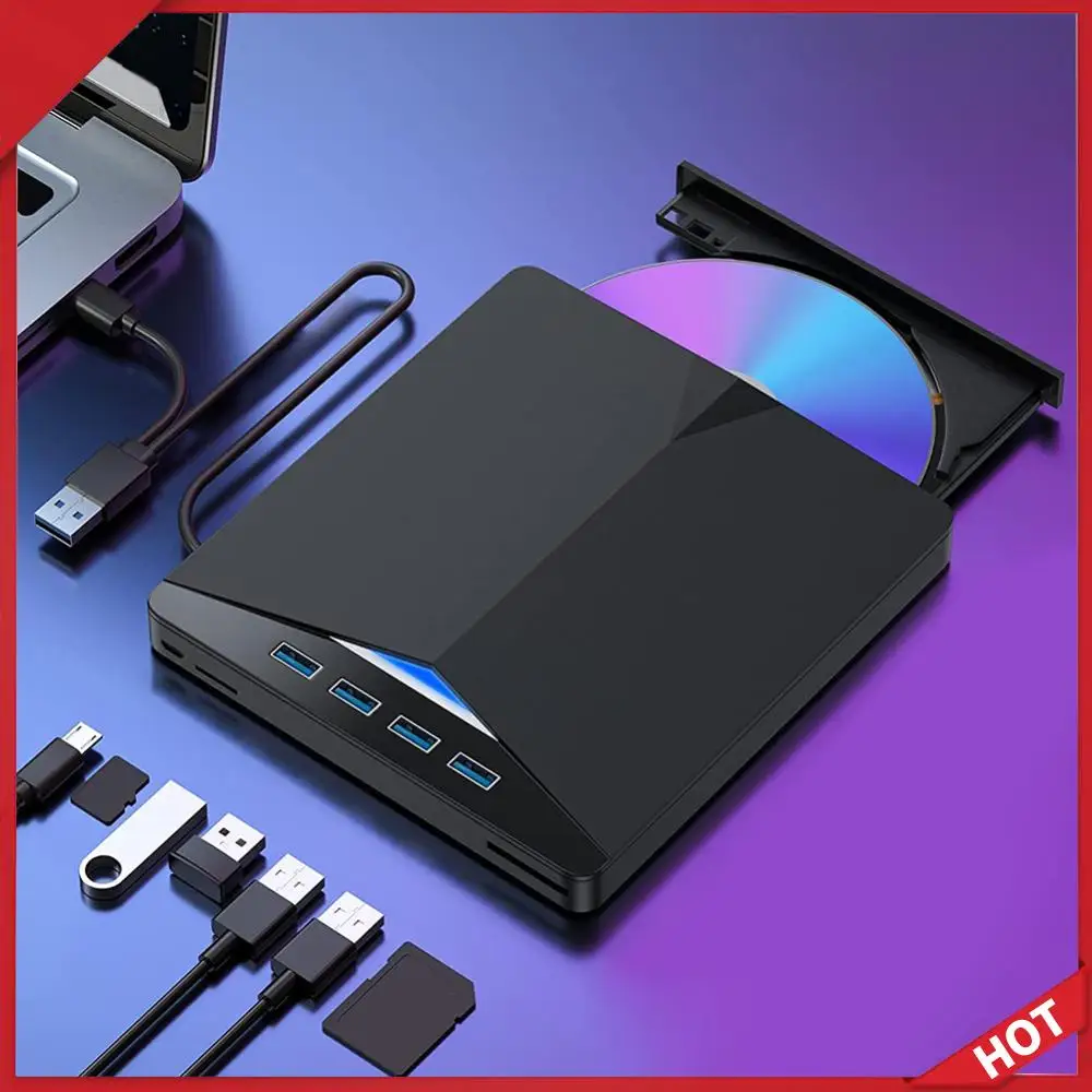 

Устройство для записи и воспроизведения CD/DVD-дисков 7-в-1 USB 3.0 TypeC, высокоскоростное, Plug-and-Play для Windows 11/10/8/7/Linux/OS
