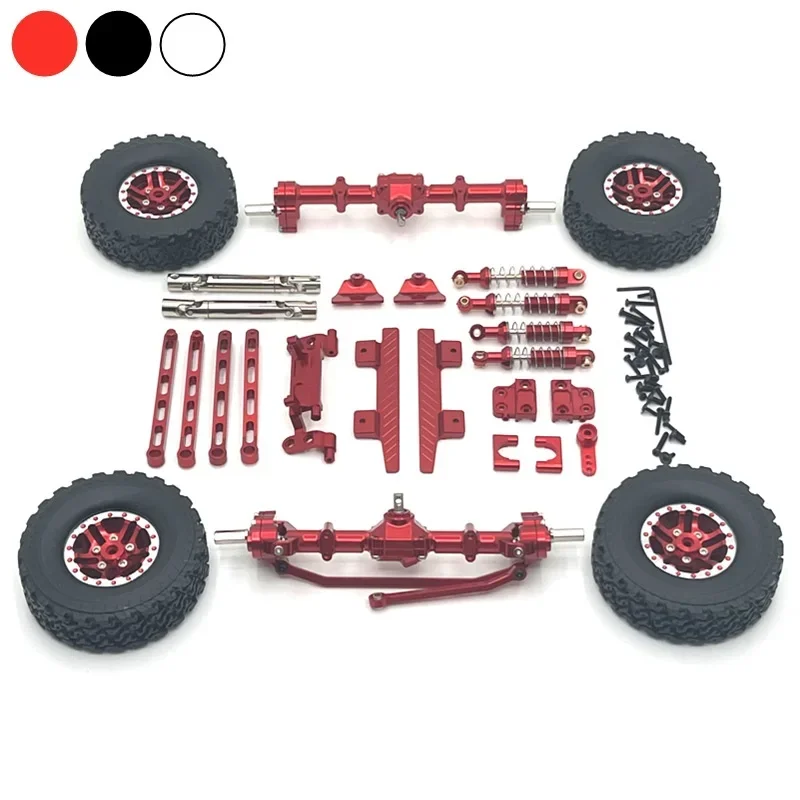 MN82 Metal Front and Rear Portal Axle Chassis Link Rod Pull Rod Mount Shock Absorber Tire Side Pedal 1/12 RC Car Upgrade Parts