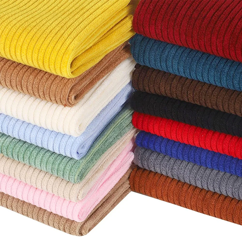 Wale Corduroy Fabric Solid Plain Stretch Thick DIY Sewing For Coat Shirt Dress Pants Costume Sofa Cushion Cover Crafts Materials