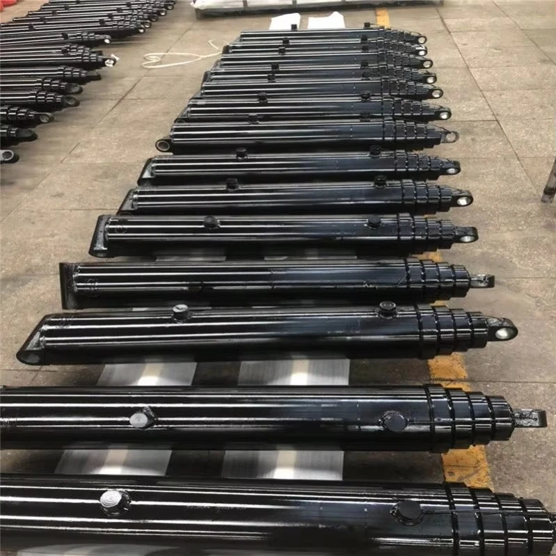 China  Cheap Price Turnion Front End 5 Stage FC/FE Series Telescopic Welded Hydraulic Ram Cylinder Hard Chrome Plated