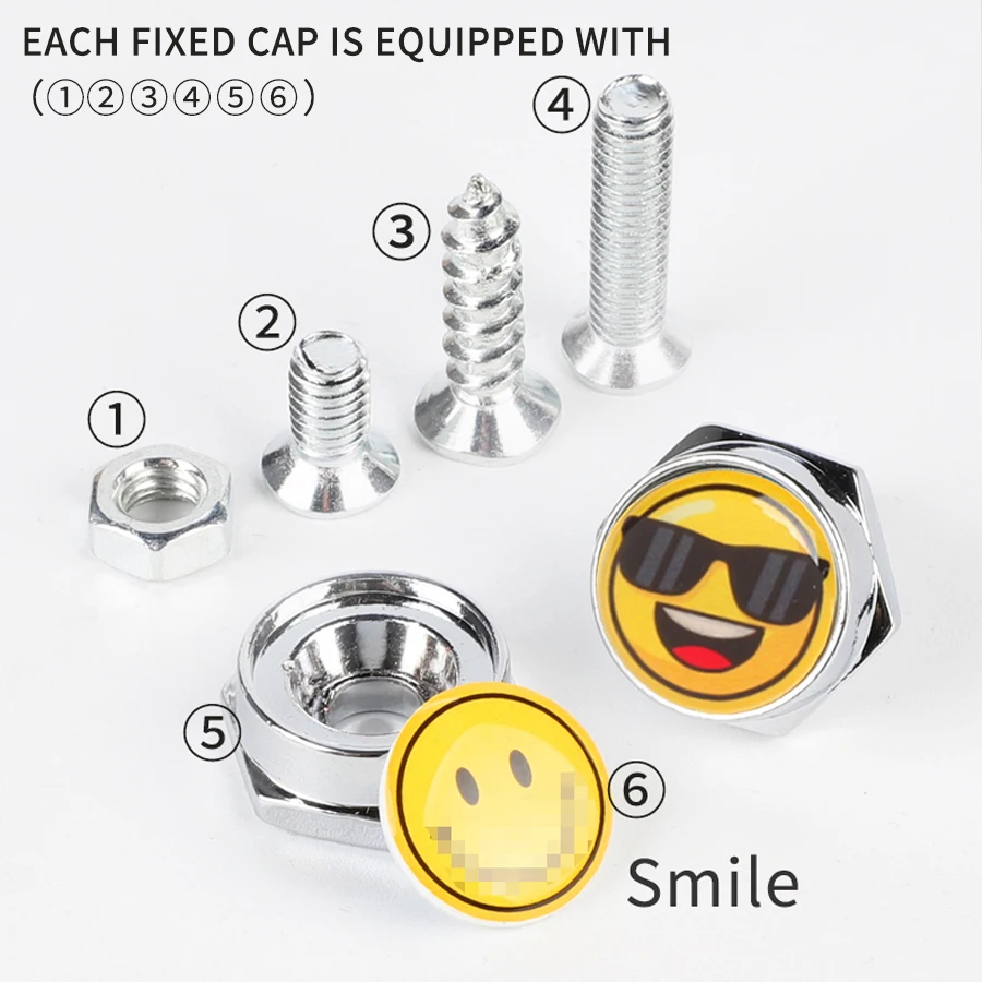 2Pcs Motorcycle License Plate Frame Bolts Screws Auto License Plate Screws Car 4Pcs Truck Fastener Cap Bolts For Any 6mm Bolts