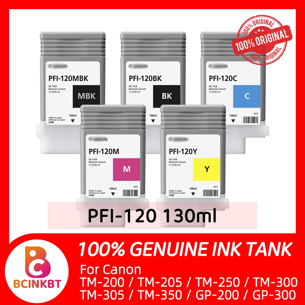 

For Canon PFI-120 PFI120 Genuine Ink Cartridge 130ML imagePROGRAF GP-200 GP-300 TM-200 TM-205 TM-250 TM-300 TM-305 TM-350