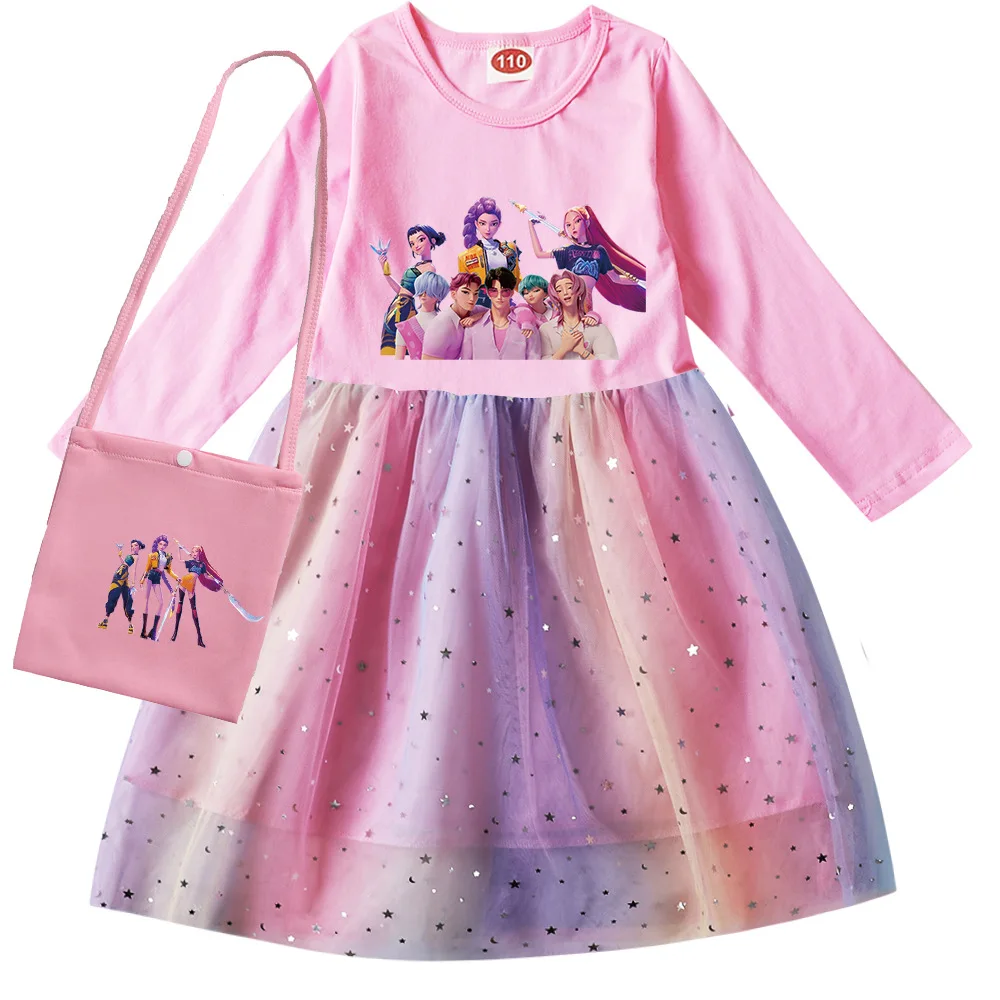 

Kpop Demon Hunters Zoey Rumi Mira Costume Baby Girls Long Sleeve Fancy Dress Kids Party Princess Vestidos for Halloween Carniva