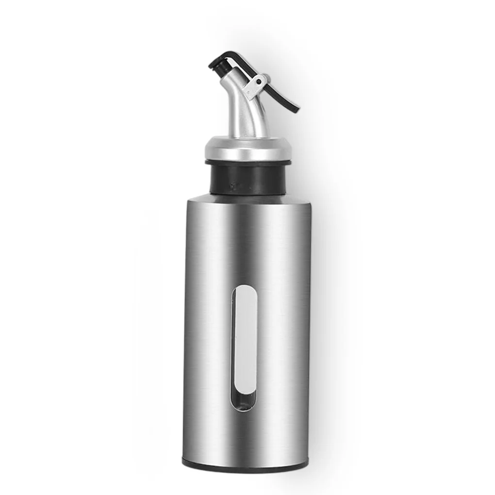 Portable Oil Bottle Leak-proof Vinegar Sauce Holder Dispenser Window Container Jar Utensil Cooking Seasoning 290ml