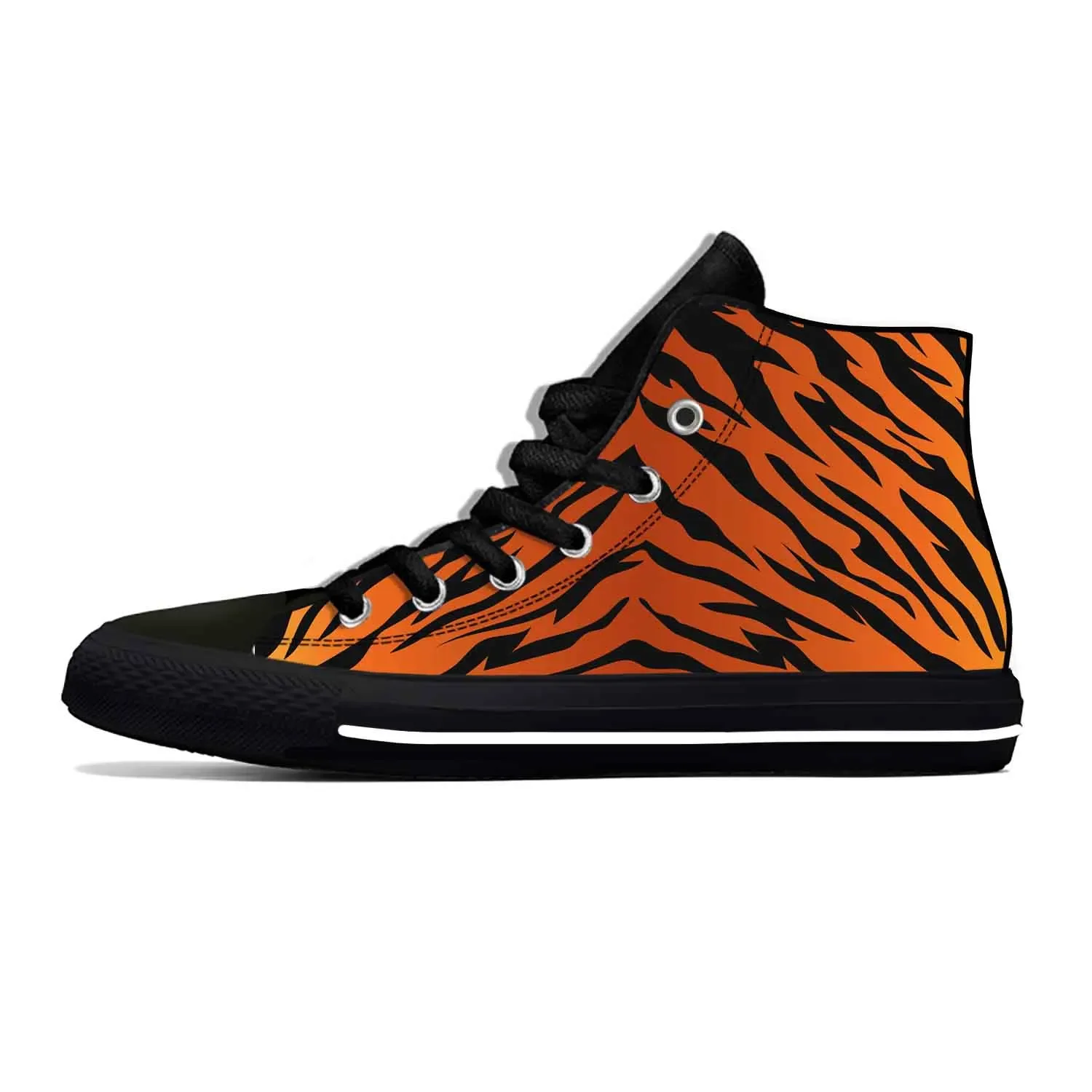 Hot Cool Anime Cartoon Manga Tiger Stripe Pattern Fashion Casual Cloth Shoes High Top Board Shoes Sneakers da uomo leggere da donna