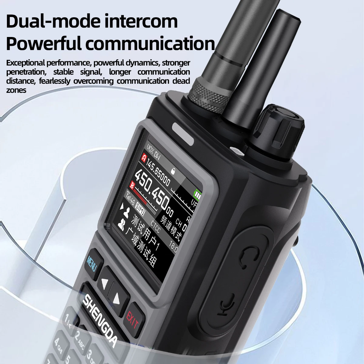 SD-8100 デュアルモード無線機 10W 4G POC デュアルバンド（U/V）HDカラーディスプレイ GPS 長距離通信 防水