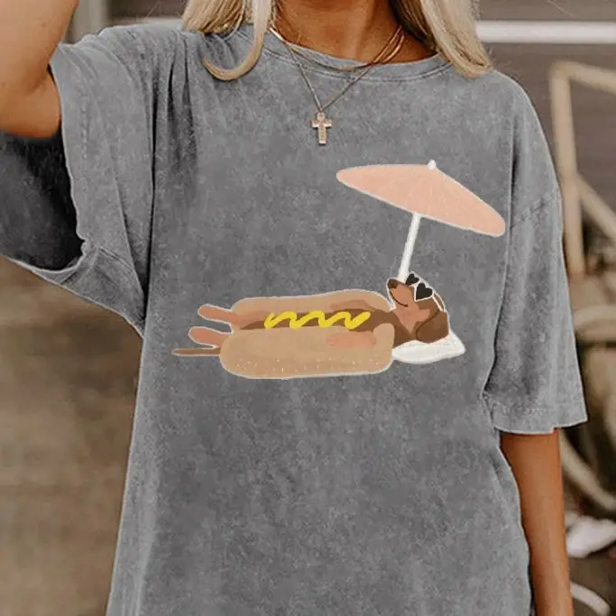 

Sun Faded Storybook Graphic Vintage Cute Core Women's Tee Grocery Runs With Gallery Worthy Style Step
