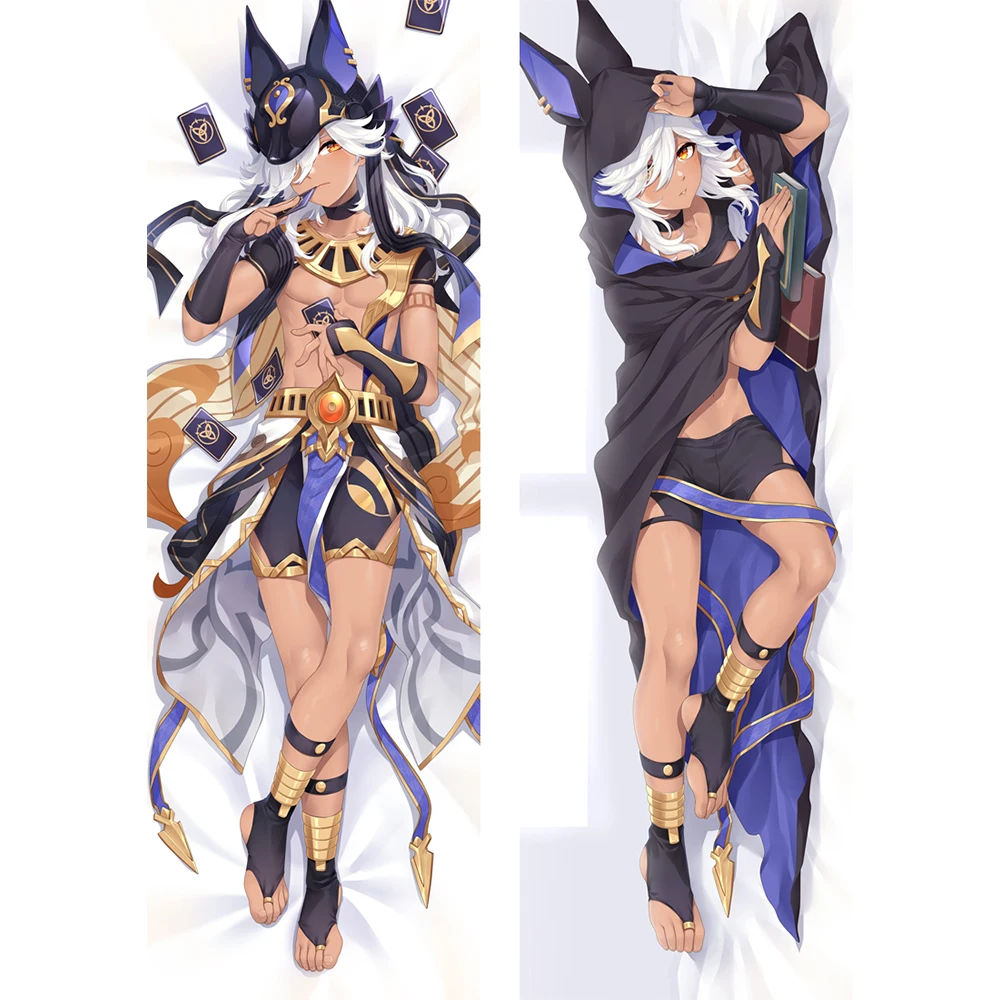 Genshin Impact Cyno Dakimakura Anime Body Kussensloop 2 Side Print Zachte Kussensloop Spel Kussen Case Cool Man Otaku Gift