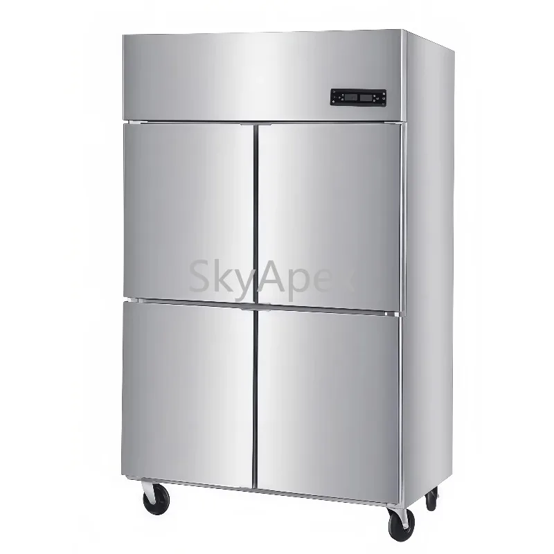 Commercial Vertical Direct Cooling Frost  Freezer Stainless Steel  Large  Capacity Energy For  Supermarkets Grocery Retail Shops