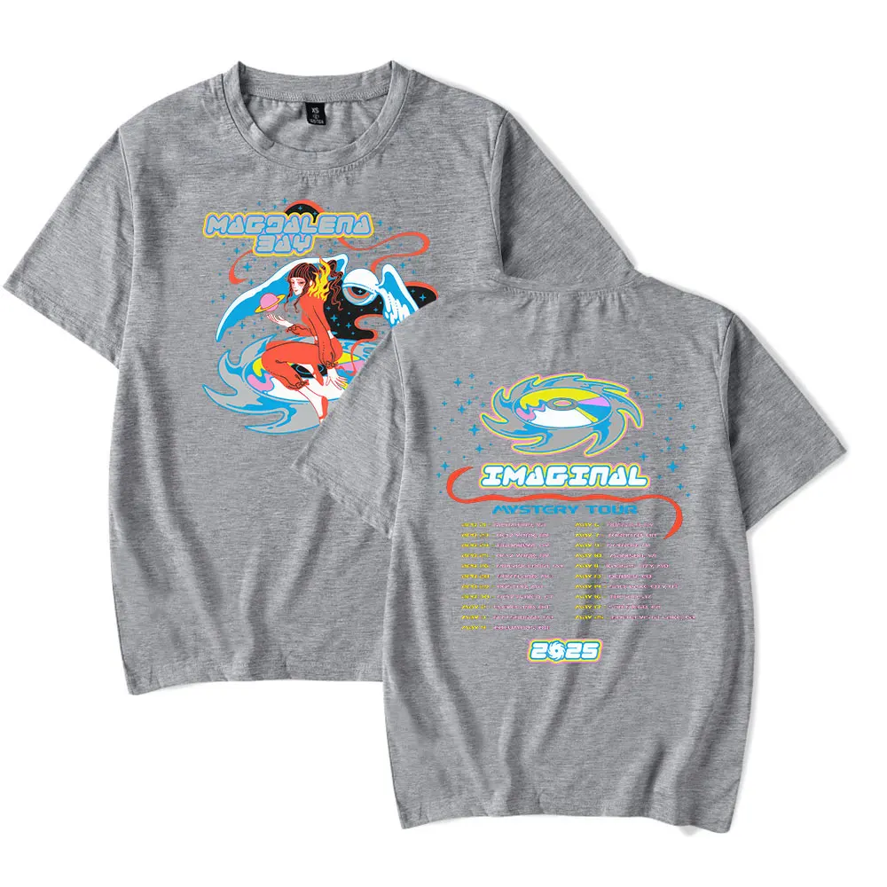 Magdalena Bay 2025 Tour Merch تي شيرت بأكمام قصيرة للجنسين صيفي غير رسمي موضة تصميم أنيق تي شيرت رياضي
