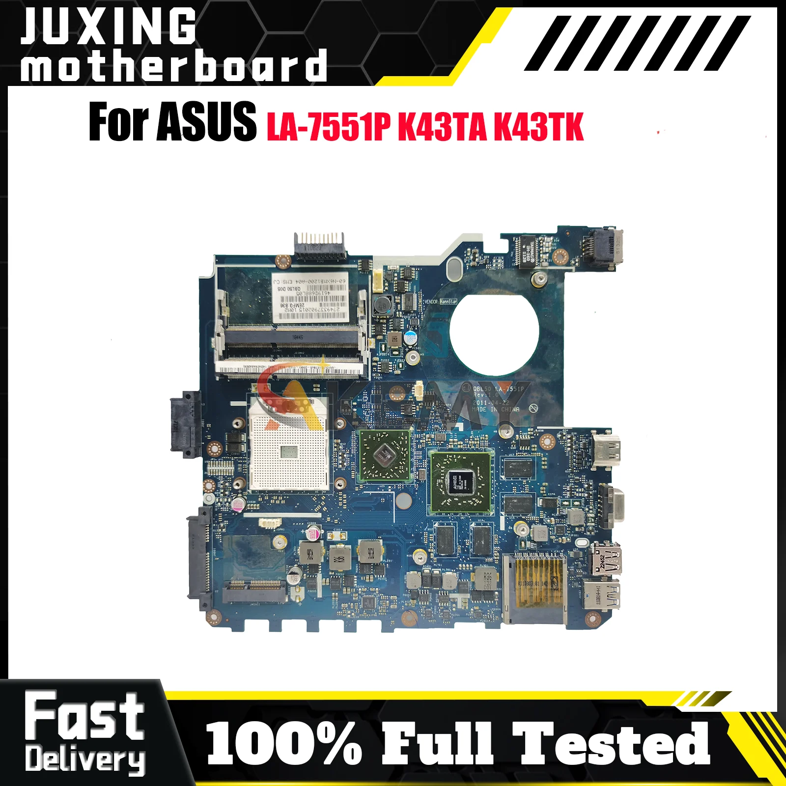 

LA-7551P Laptop Motherboard For ASUS K43TK K43T K43TA Notebook Mainboard in stock 100% tests OK fast shipping Top quality