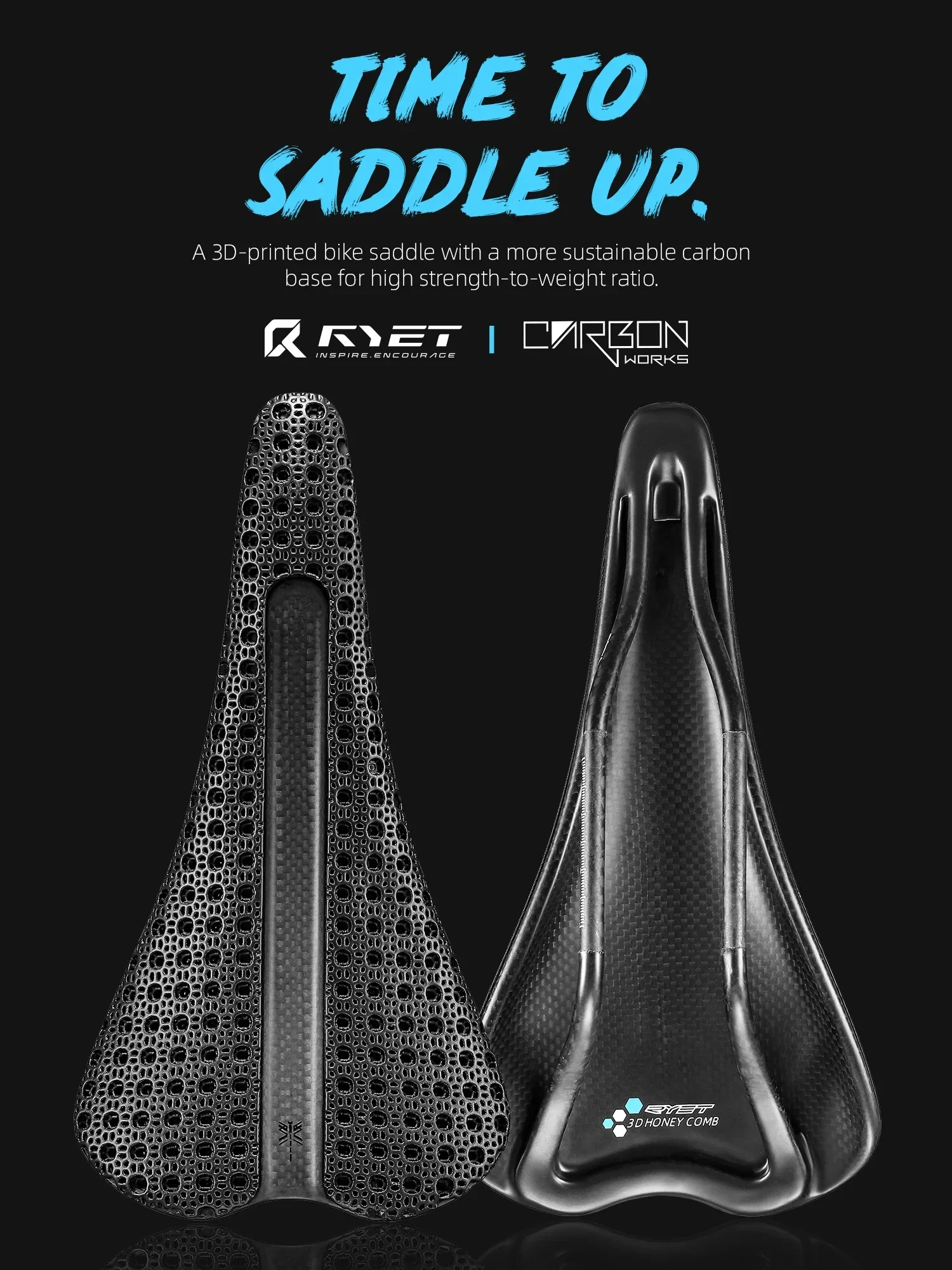 AliExpress RYET 3D Printed Carbon Fiber Bike Saddle 145g 255x133mm Oval Rail 7x9mm MTB Road Gravel Racing Comfort Ergonomic Seat