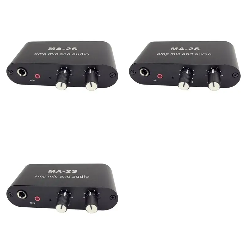 

B67C 3 шт. 3,5 мм усилитель для конденсаторного микрофона, усилитель для наушников, музыкальный аудио предусилитель, микшерный пульт MA-2S