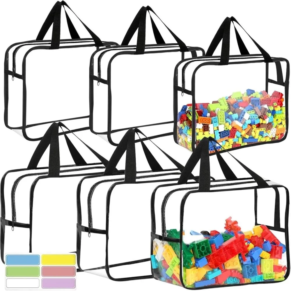 PVC Toy Storage Bag Large Capacity Waterproof Makeup Storage Bags with Zipper Reusable Clear Organizer Bag
