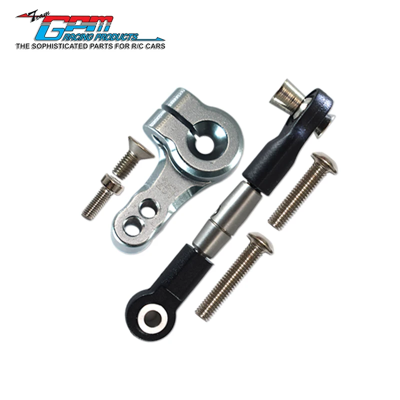 Drążek kierowniczy ze stali sprężynowej GPM + 25T aluminiowy róg serwa do TRAXXAS 1/10 Rustler Slash