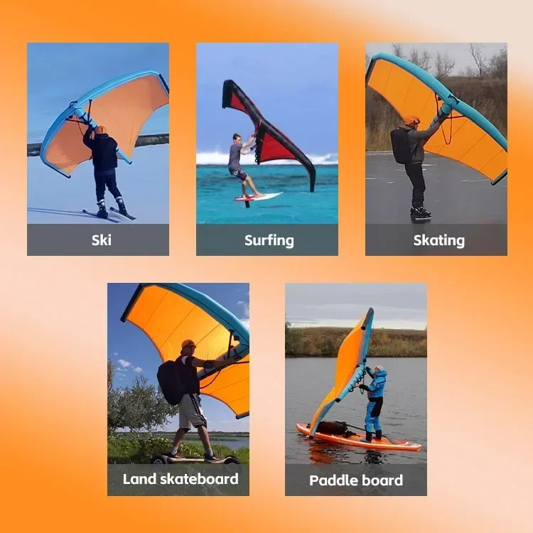 Kite Surfing 5㎡,Standing Handheld Glider,Handle Windfoil Tear and Corrosion Resistant Surf Hydrofoil Kitesurfing Kites Wing Foil