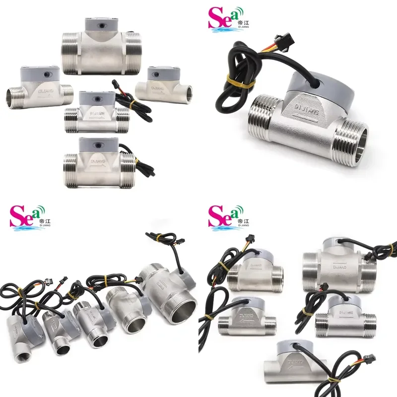 Dijiang Industrial Pipeline Water Flow Counter Flowmeter Stainless Steel Hall Sensor ZJSUS Series DN15/20/25/32/50