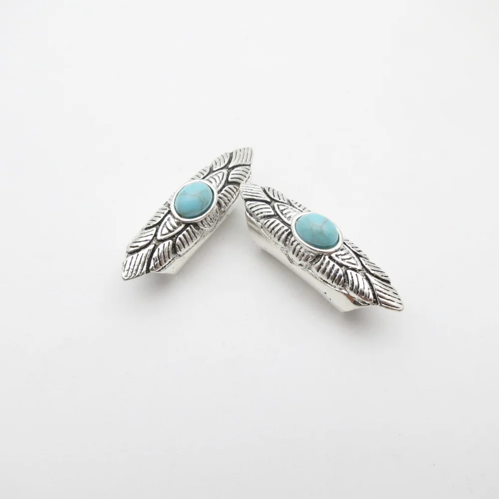 2Pcs/Pack Natural Turquoise viking hair braid dread dreadlock beard beads tube Jewelry Making DIY Necklace Bracelet Accessories