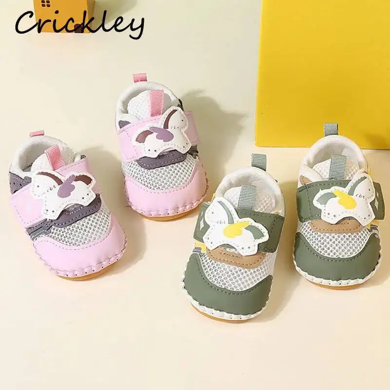 

Cartoon Horse Baby Boys Girls Casual Shoes Spring Summer Mesh PU Kids First Walk Shoes Soft Hook Loop Infant Children Sneakers