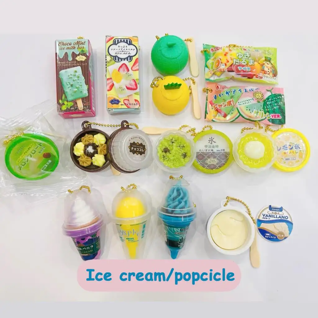 

Capsule Toy Kids Creative Toy Ice cream Popsicle Miniature Simulation Food Keychain Bag Accessories