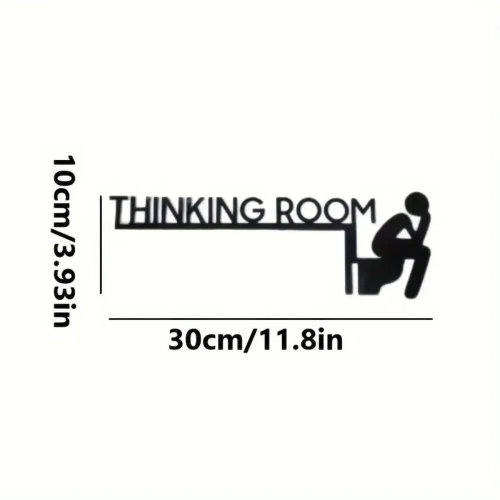 Modern Metal Toilet Door Sign Thinking Room Wall Mount Sculpture A Unique Addition To Home Decor Room Decoration