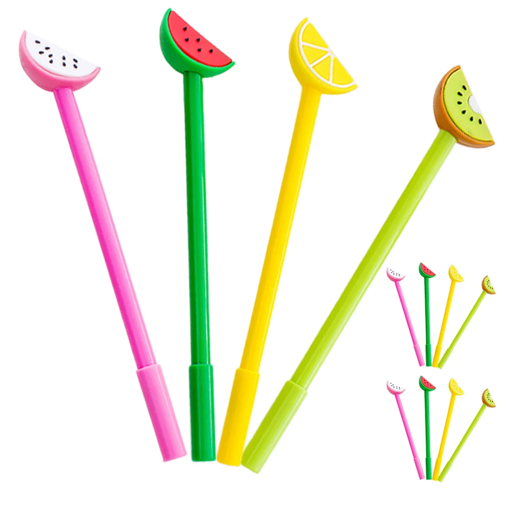 

Fun 12Pcs Cartoon Gel Pen Set Fruit Themed School Supplies for Students Comfortable Writing
