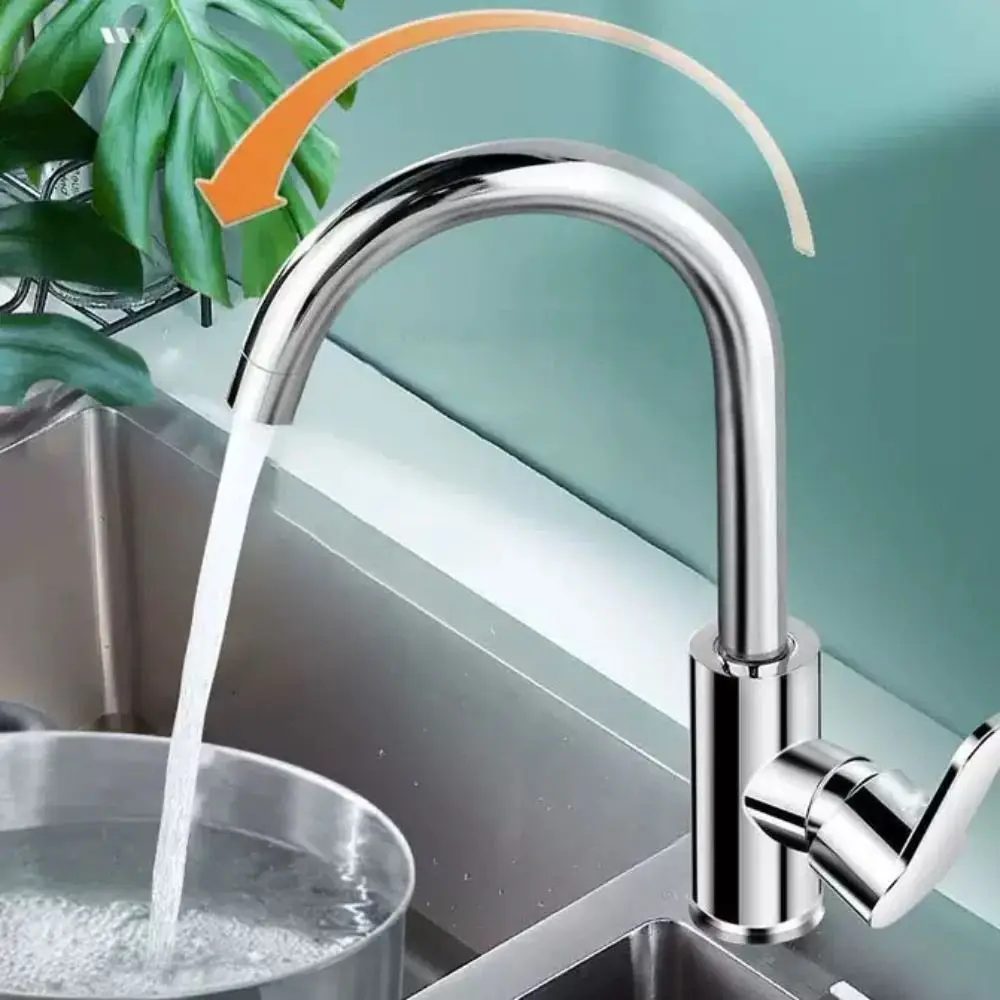 

Rotatable Kitchen Faucet Adjustable Mode Deck Mounted Single Cold Water Faucet Universal Stainless Steel Sink Water Tap Balcony