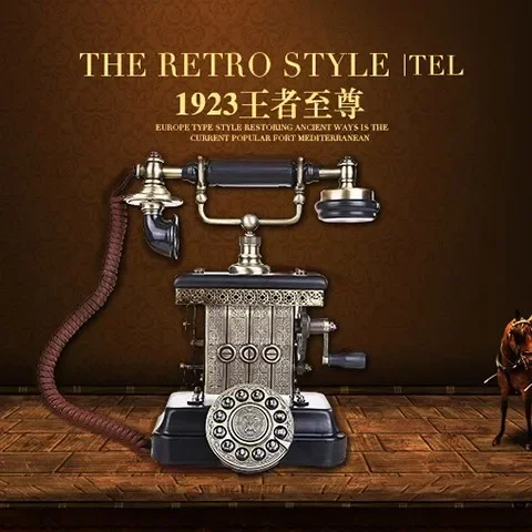 Retro telephone European antique rotary dial photography landline props home ornaments creative decoration