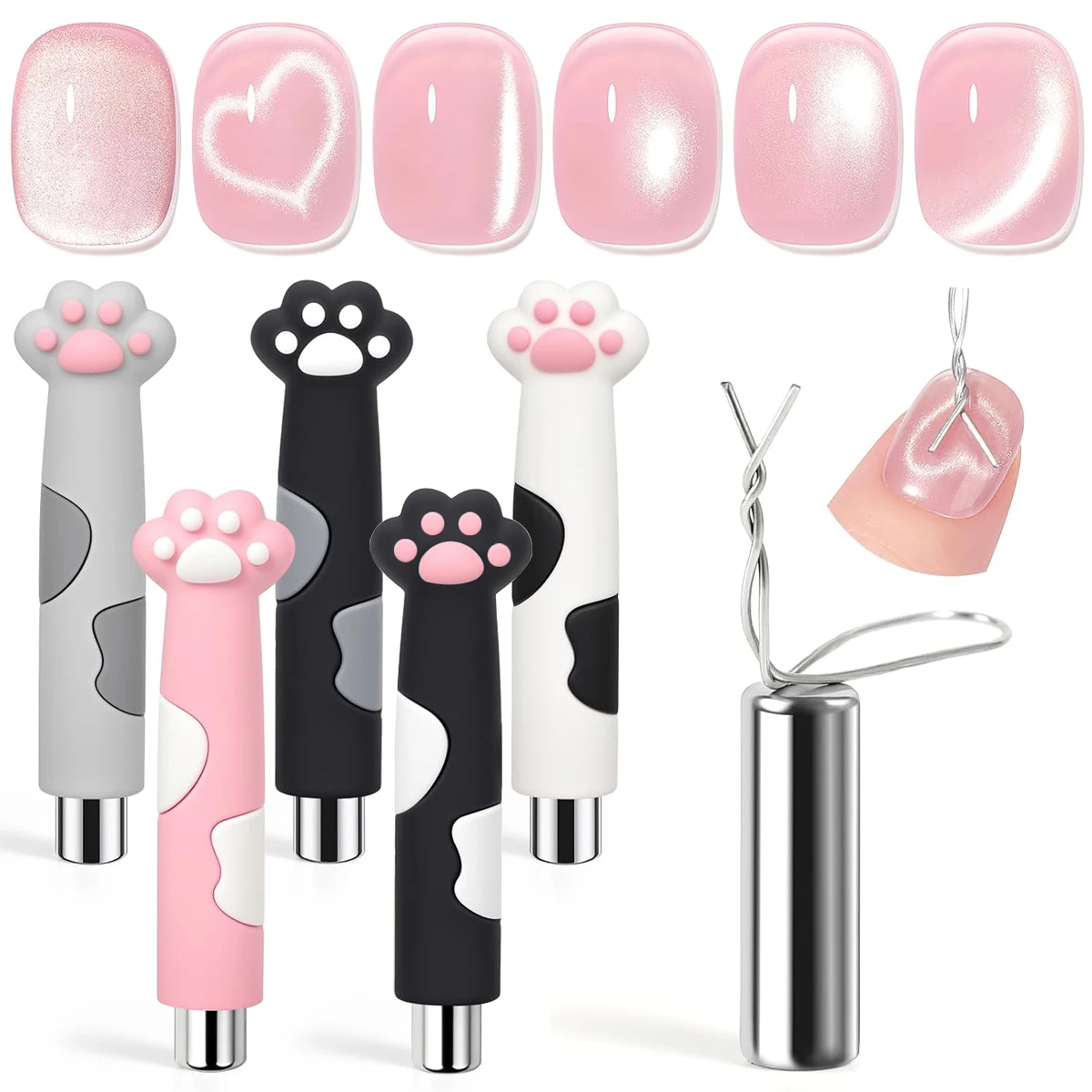 YIKOOLIN Cat Paw Shaped Strong Magnet Nail Art Tools DIY Varnish Application 3D Cat's Eye Effect for Manicure