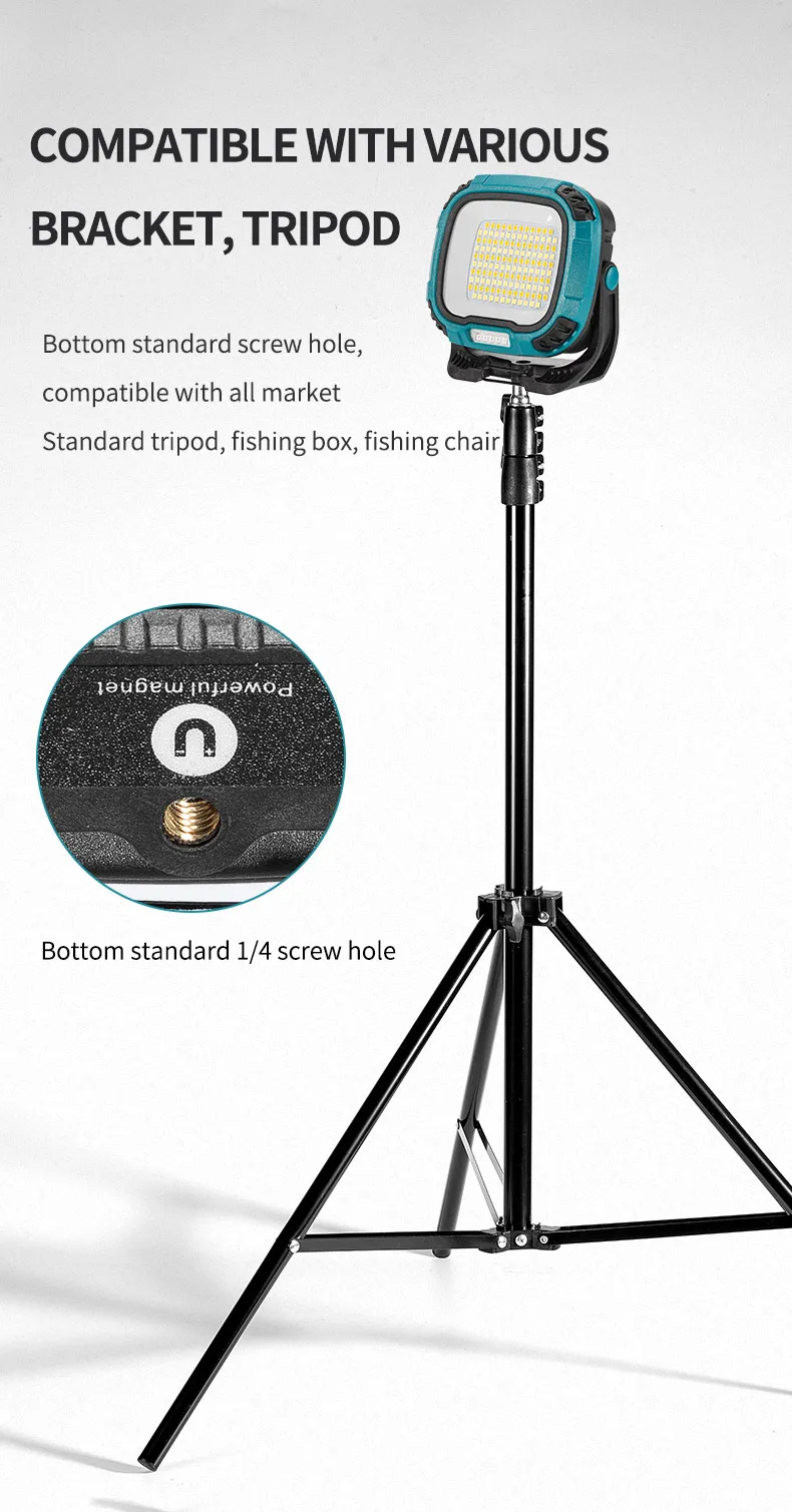 Tragbare LED-Scheinwerfer Laterne starkes Licht Taschenlampe Outdoor Camping Angeln Notfall wiederauf ladbare magnetische Arbeits lampe w892 – Detail 2